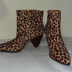 Lucky brand, genuine calf hair, animal print booties, new